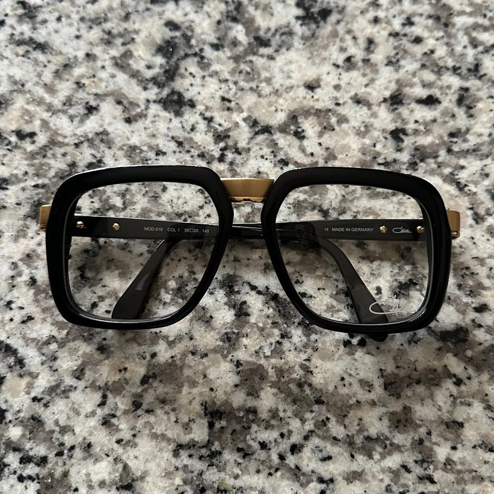 Authentic Cazal 616 Black Gold Eyeglasses